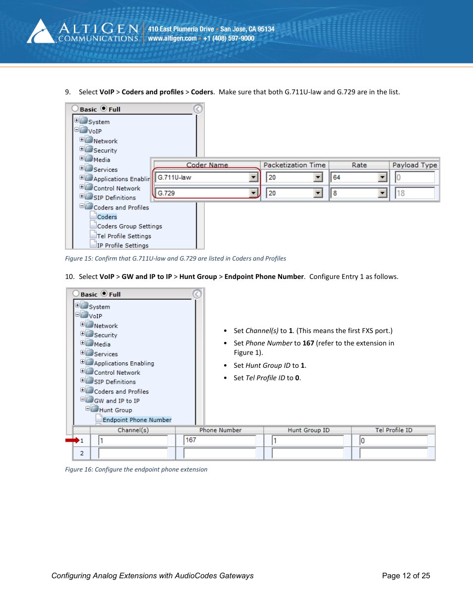 AltiGen MAXCS 7.0 Update 1 FXS Configuration with AudioCodes User Manual | Page 12 / 25