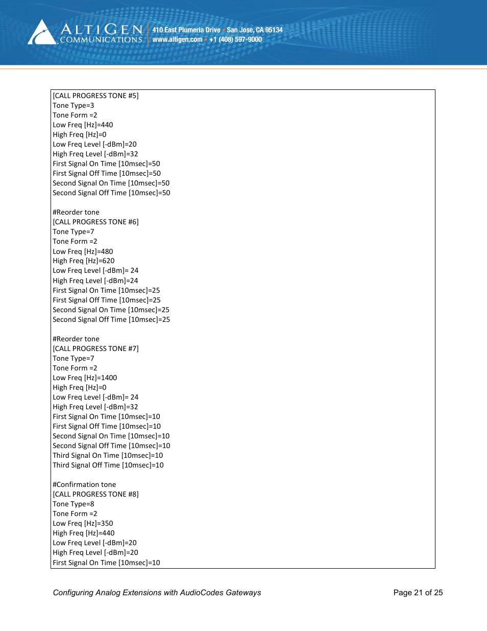 AltiGen MAXCS 7.0 Update 1 FXS Configuration with AudioCodes User Manual | Page 21 / 25