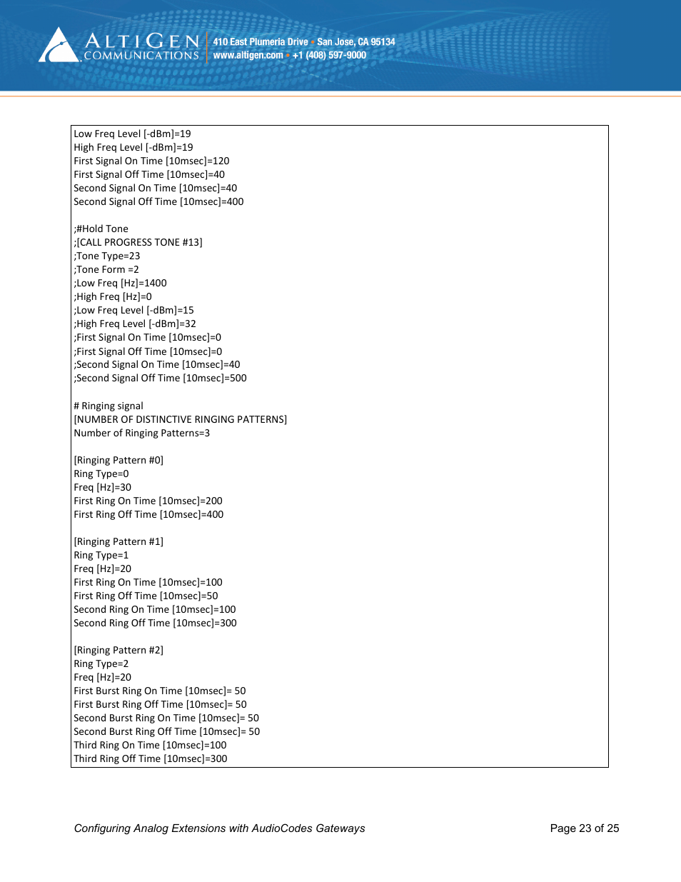 AltiGen MAXCS 7.0 Update 1 FXS Configuration with AudioCodes User Manual | Page 23 / 25