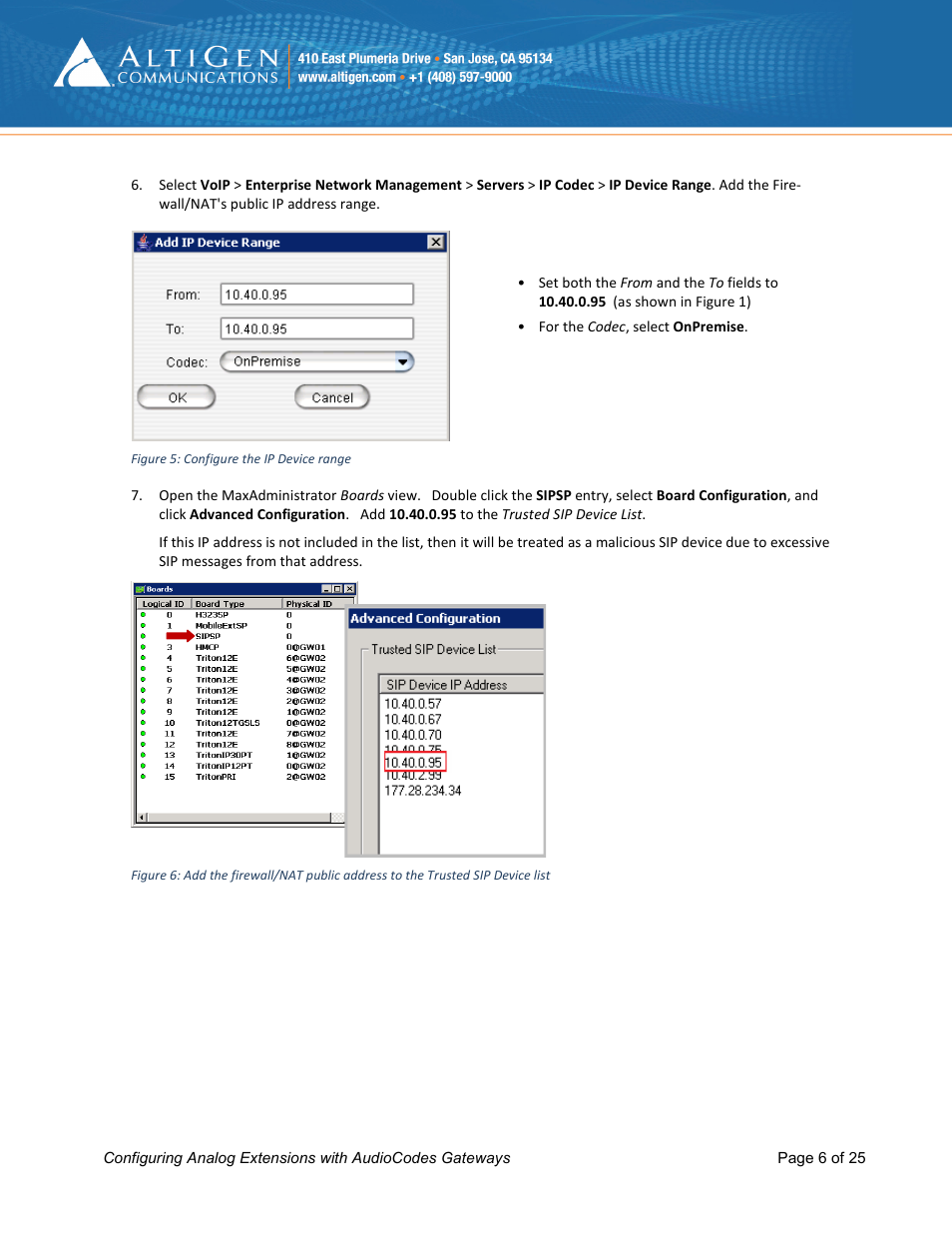 AltiGen MAXCS 7.0 Update 1 FXS Configuration with AudioCodes User Manual | Page 6 / 25