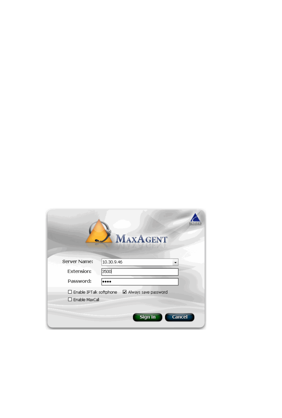 Getting started, Logging in, Hapter | AltiGen MAXCS 7.0 Update 1 MaxAgent User Manual | Page 13 / 93