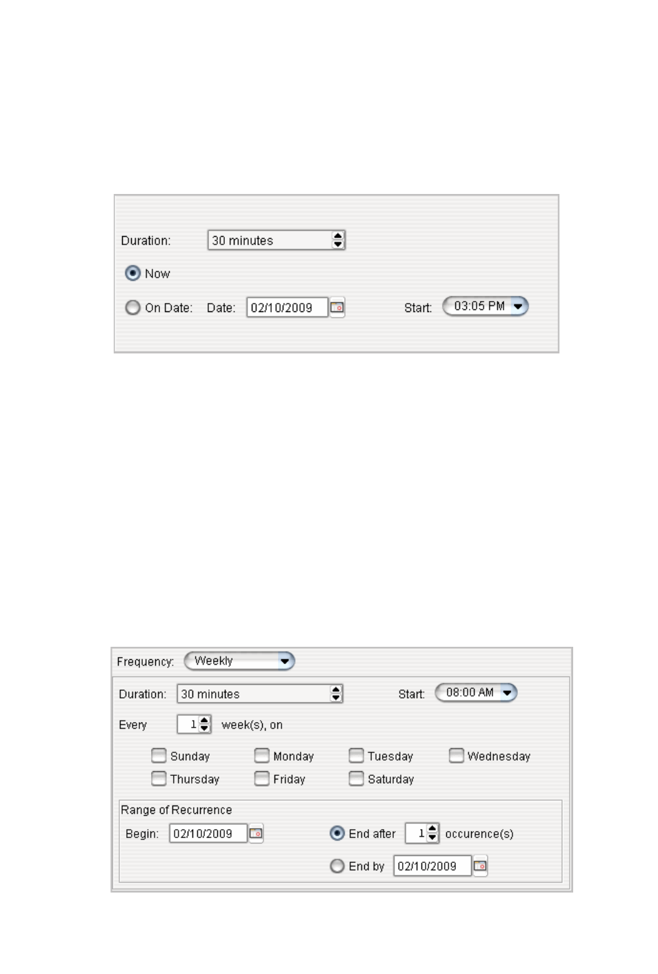 One time only meeting, Weekly meeting | AltiGen MAXCS 7.0 Update 1 MaxAgent User Manual | Page 46 / 93