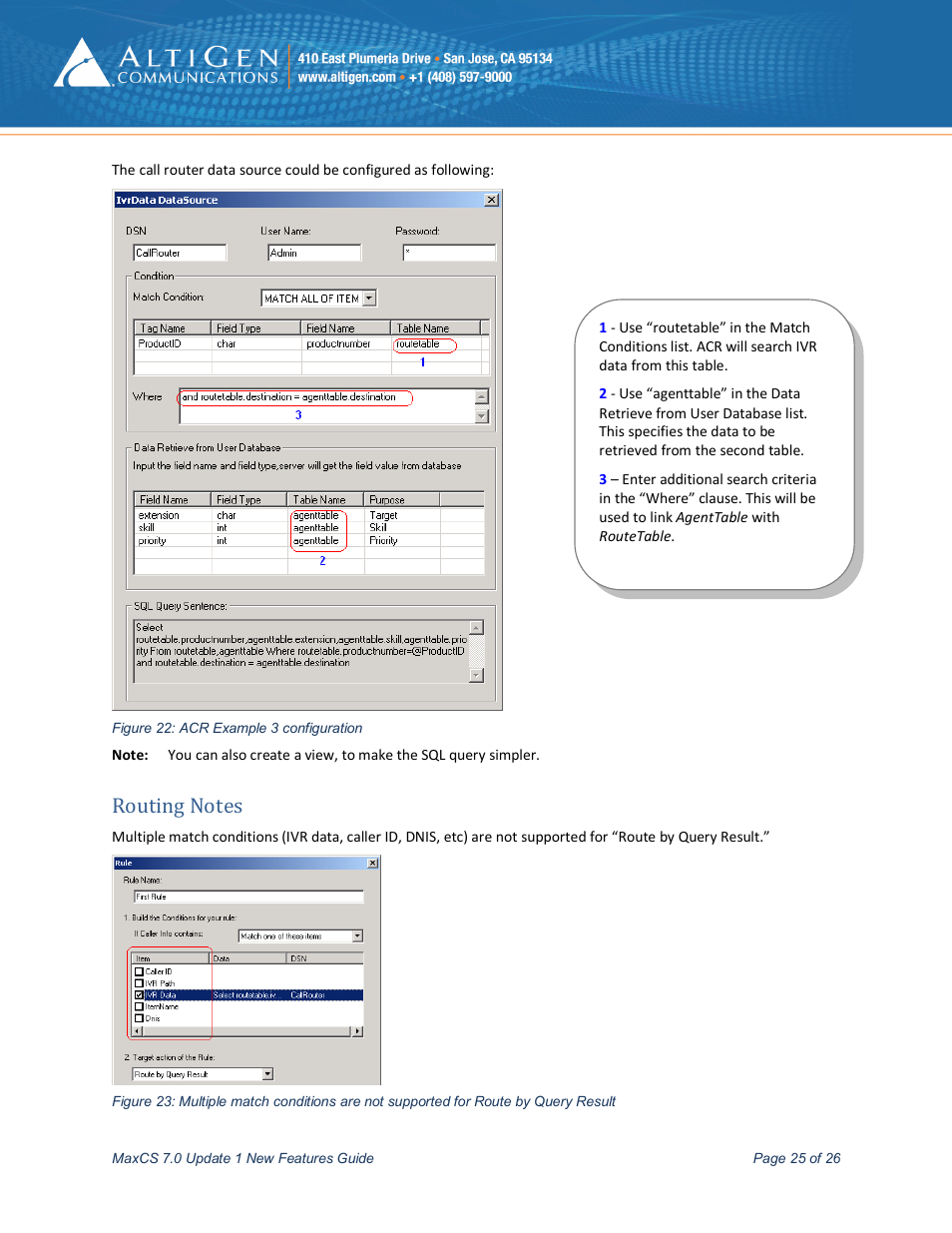 Routing notes | AltiGen MAXCS 7.0 Update 1 New Features Guide User Manual | Page 25 / 26