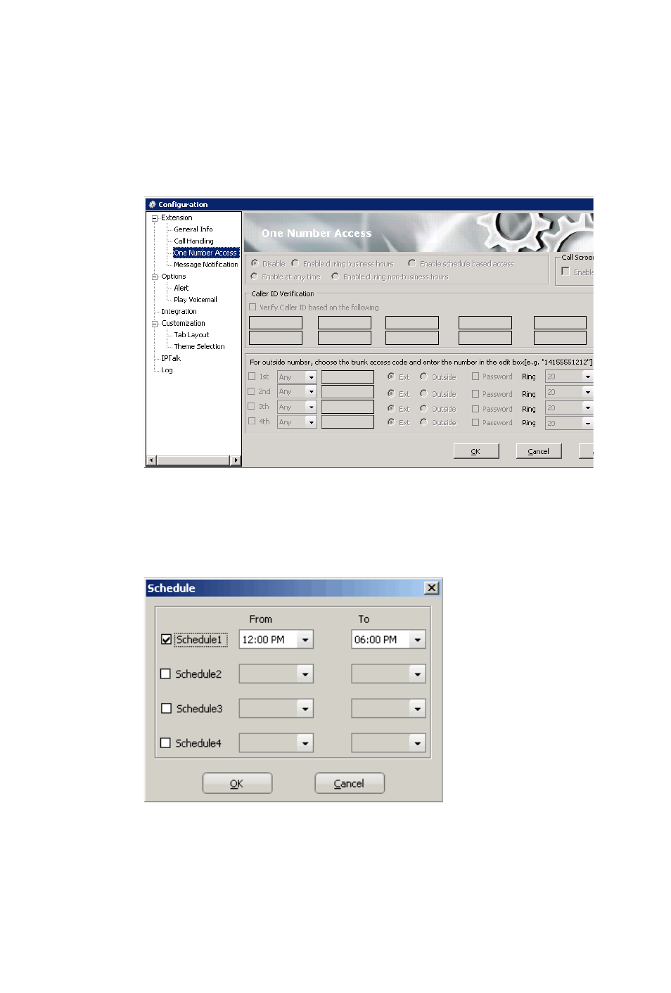 Setting up one number access | AltiGen MAXCS 7.0 Update 1 MaxOutlook User Manual | Page 60 / 79