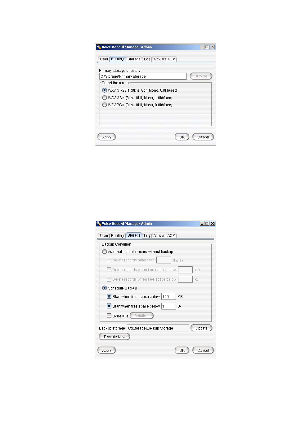 Storage page | AltiGen MAXCS 7.0 Update 1 VRManager User Manual | Page 14 / 32