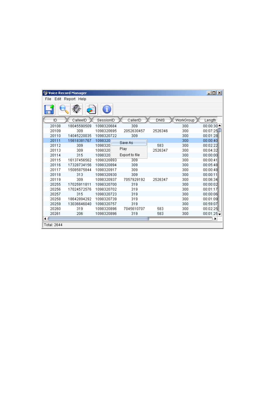 File menu, Saving files, Export to file | AltiGen MAXCS 7.0 Update 1 VRManager User Manual | Page 23 / 32