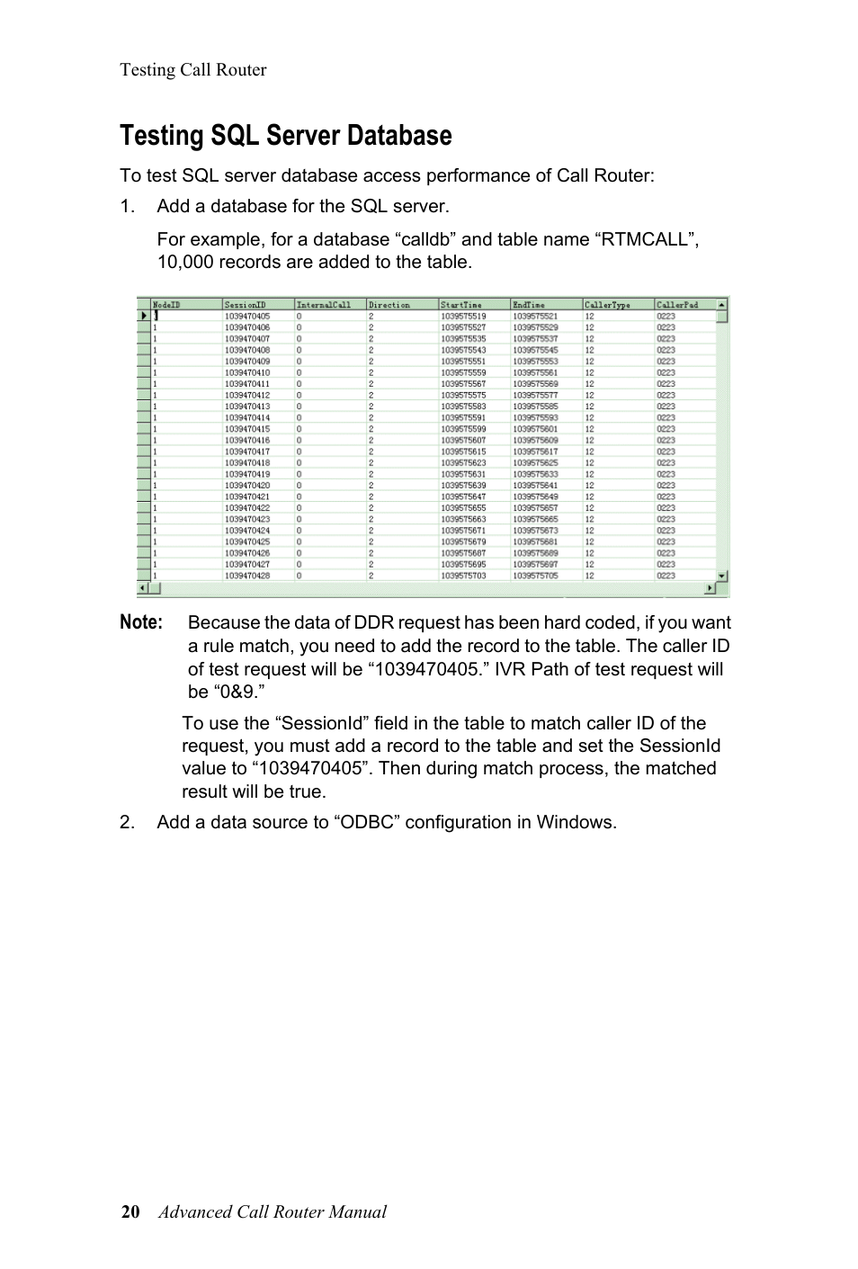 Testing sql server database | AltiGen MAXCS 7.0 Adv Call Router User Manual | Page 24 / 26