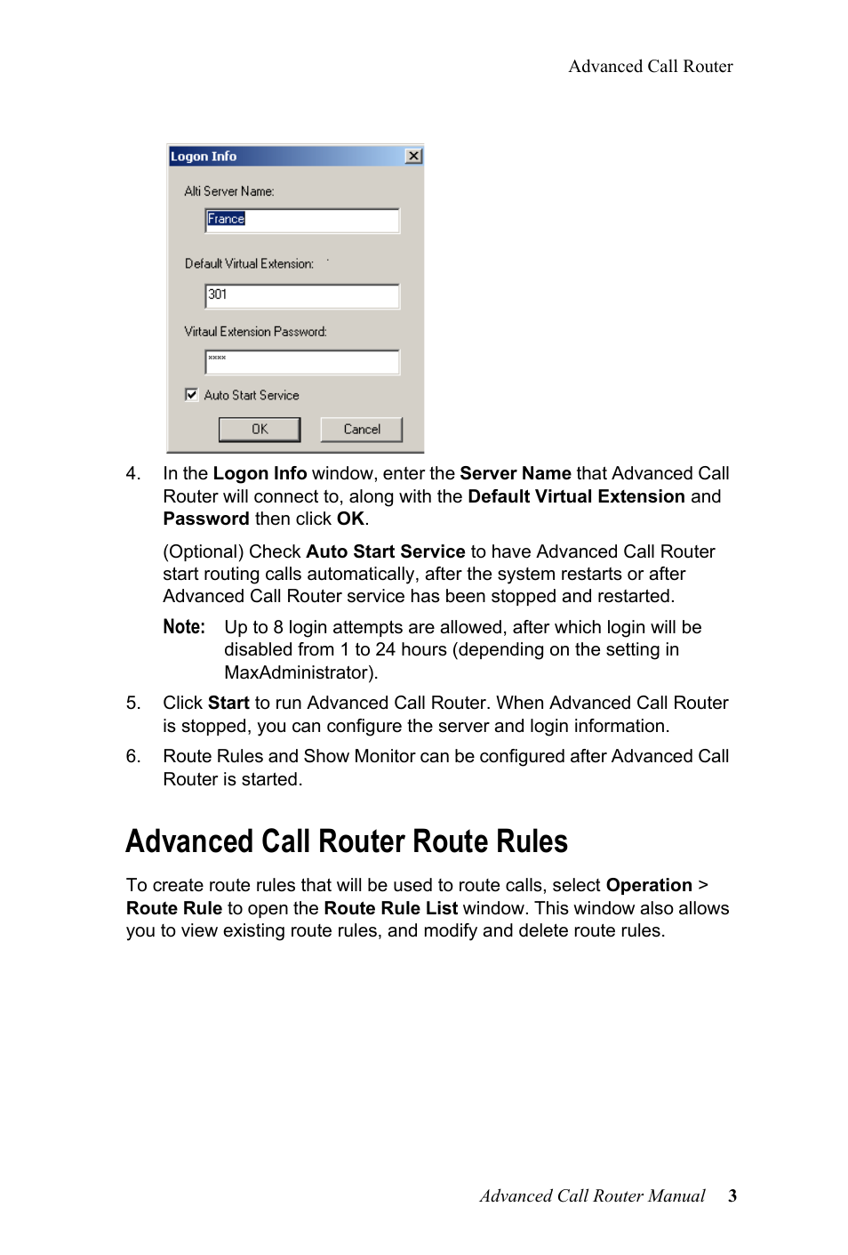 Advanced call router route rules | AltiGen MAXCS 7.0 Adv Call Router User Manual | Page 7 / 26