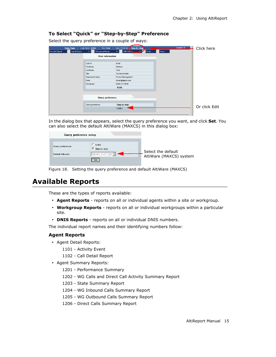 Available reports | AltiGen MAXCS 7.0 AltiReport User Manual | Page 19 / 110
