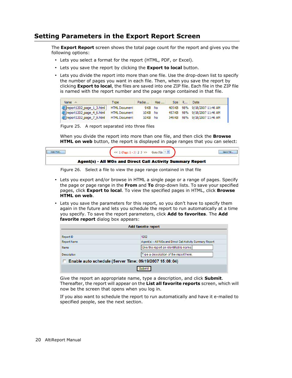 Setting parameters in the export report screen | AltiGen MAXCS 7.0 AltiReport User Manual | Page 24 / 110