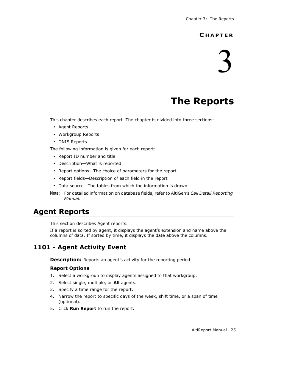 The reports, Agent reports, 1101 - agent activity event | Hapter | AltiGen MAXCS 7.0 AltiReport User Manual | Page 29 / 110