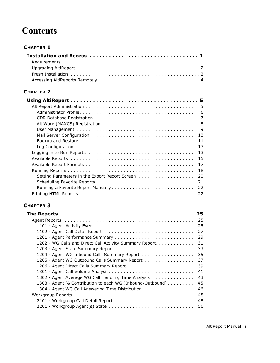 AltiGen MAXCS 7.0 AltiReport User Manual | Page 3 / 110
