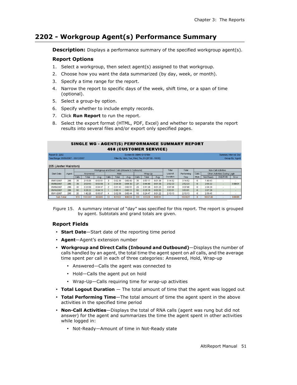 2202 - workgroup agent(s) performance summary | AltiGen MAXCS 7.0 AltiReport User Manual | Page 55 / 110