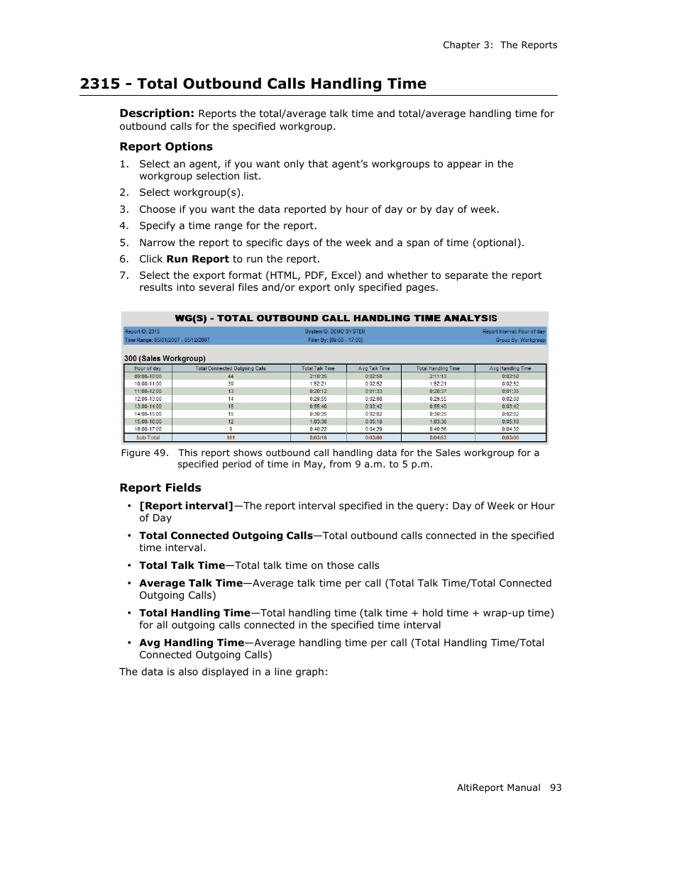 2315 - total outbound calls handling time | AltiGen MAXCS 7.0 AltiReport User Manual | Page 97 / 110