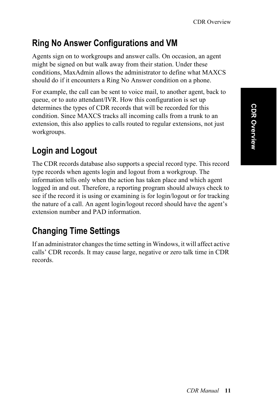 Ring no answer configurations and vm, Login and logout, Changing time settings | AltiGen MAXCS 7.0 CDR User Manual | Page 15 / 95