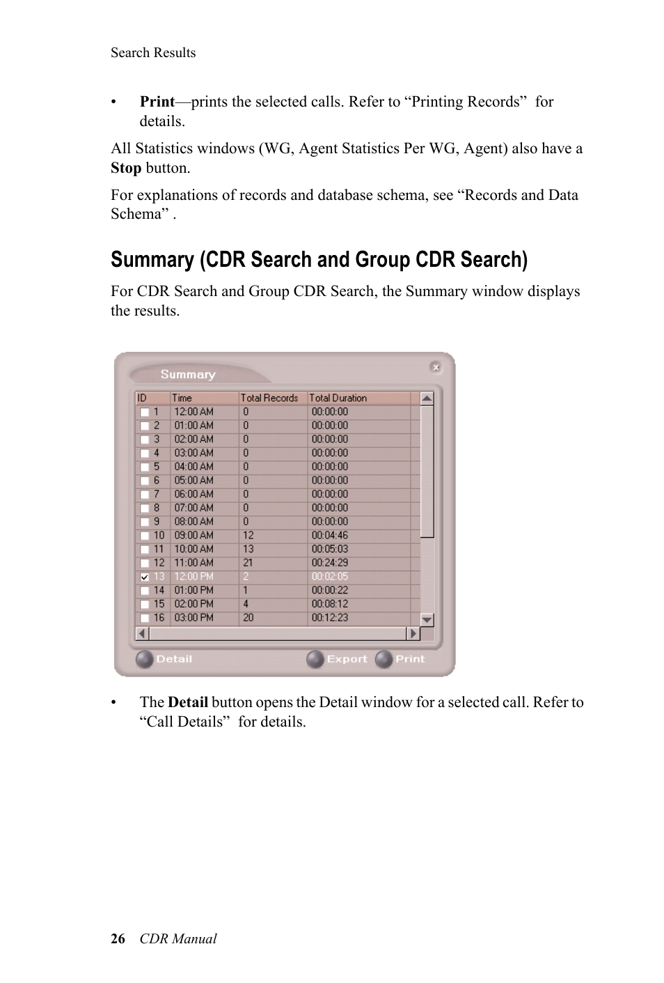 Summary (cdr search and group cdr search), Summary | AltiGen MAXCS 7.0 CDR User Manual | Page 30 / 95