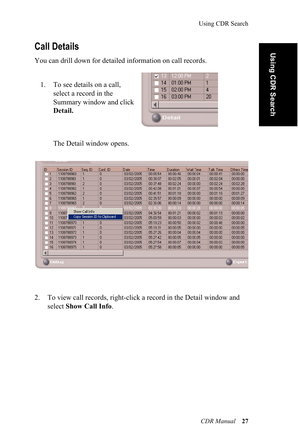 Call details | AltiGen MAXCS 7.0 CDR User Manual | Page 31 / 95