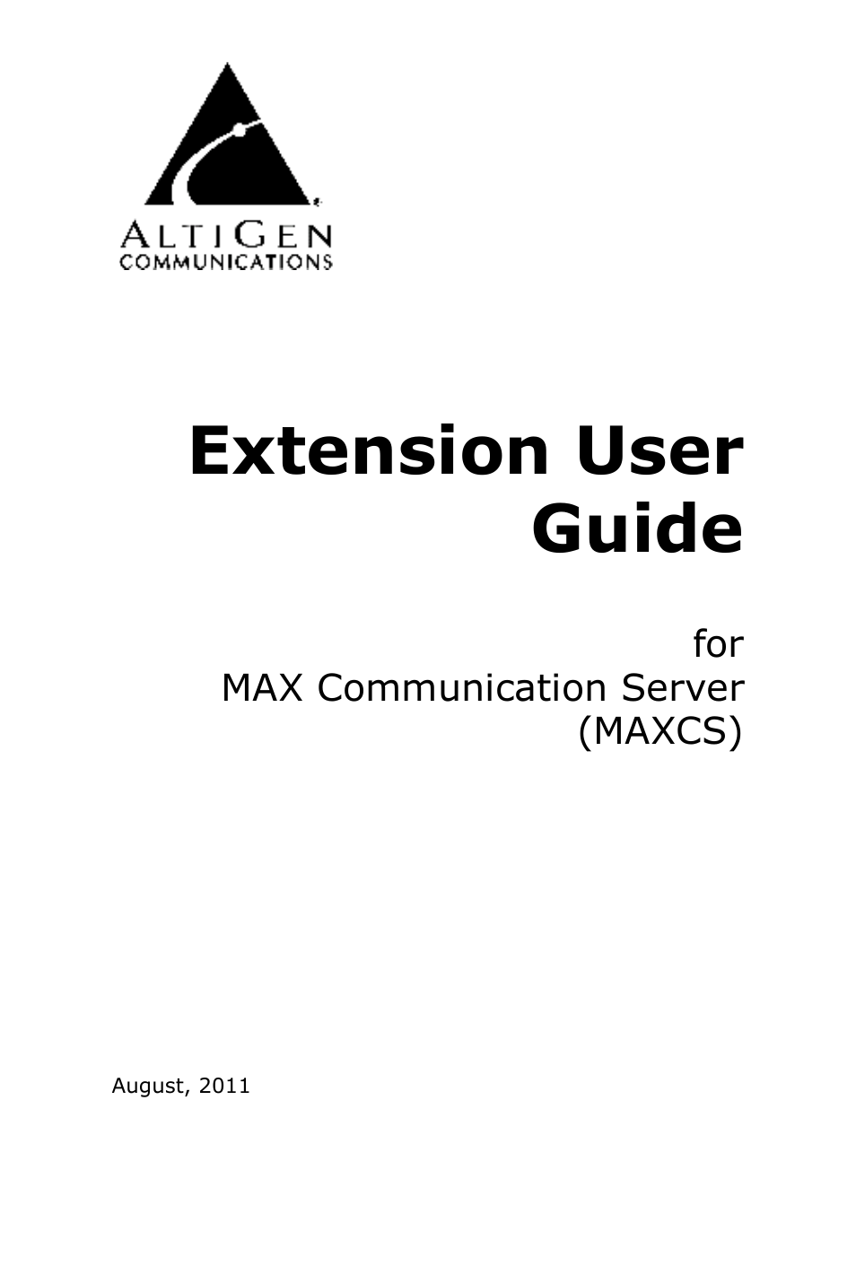 AltiGen MAXCS 7.0 Extension User Guide User Manual | 48 pages