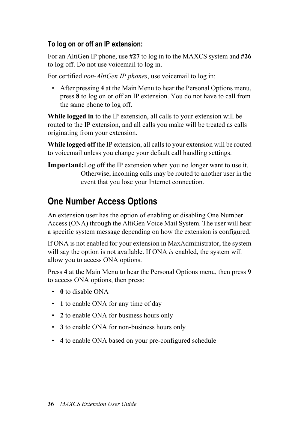 One number access options | AltiGen MAXCS 7.0 Extension User Guide User Manual | Page 42 / 48