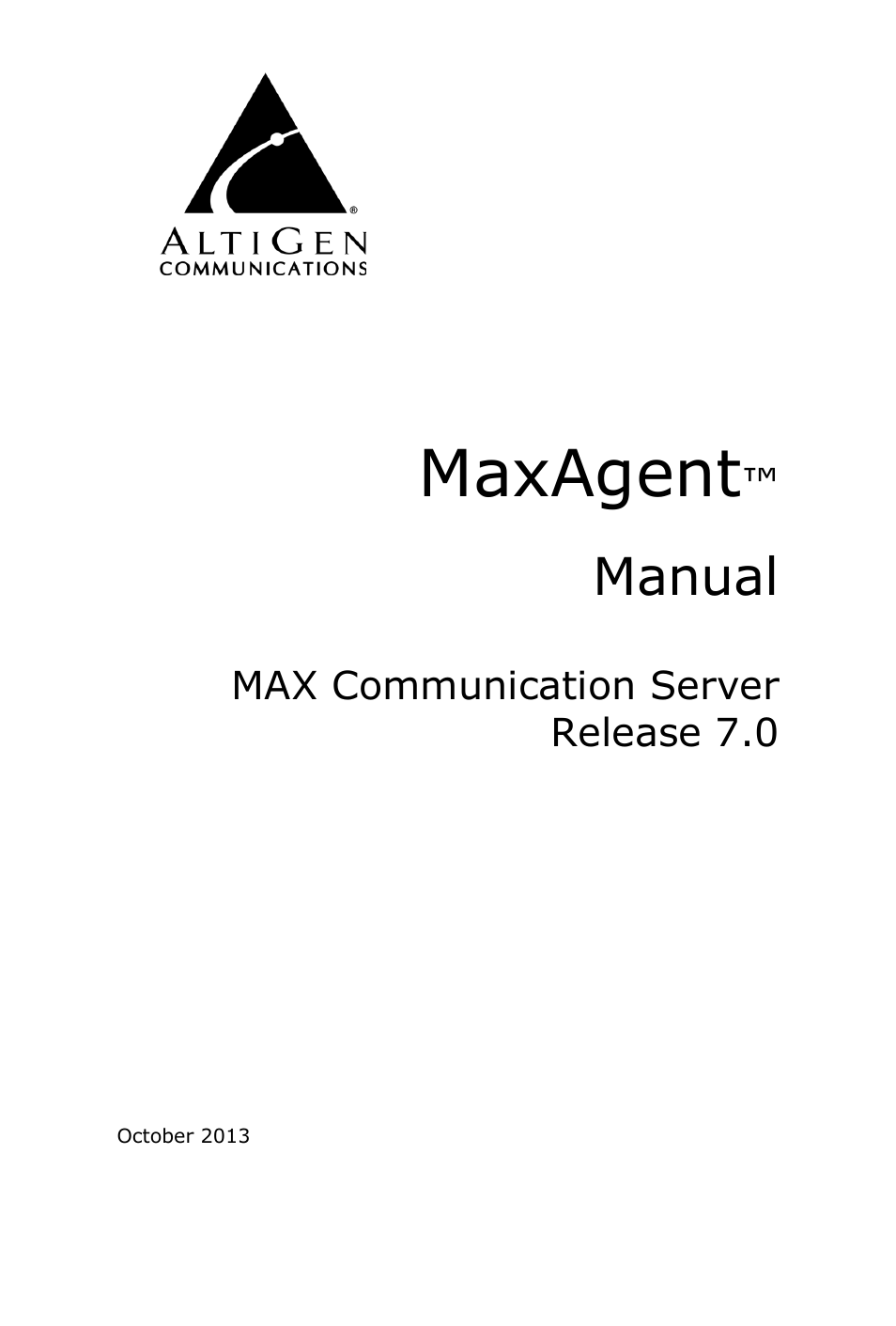 AltiGen MAXCS 7.0 MaxAgent User Manual | 93 pages