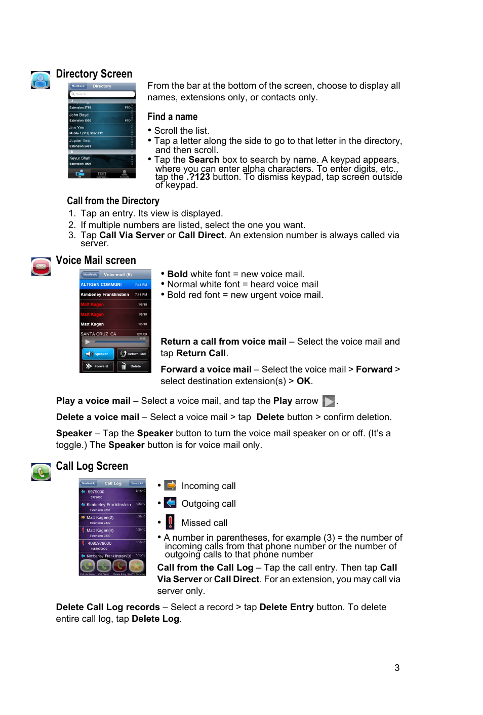 AltiGen MAXCS 7.0 MaxMobile Quick Reference for iPhone User Manual | Page 3 / 4