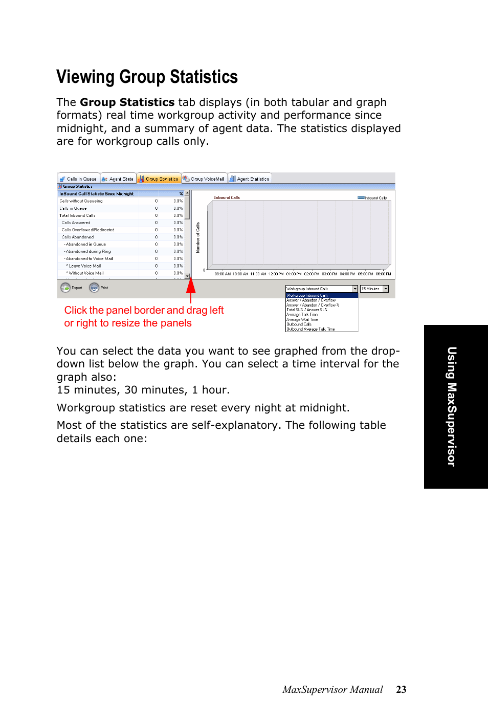 Viewing group statistics | AltiGen MAXCS 7.0 MaxSupervisor User Manual | Page 27 / 42