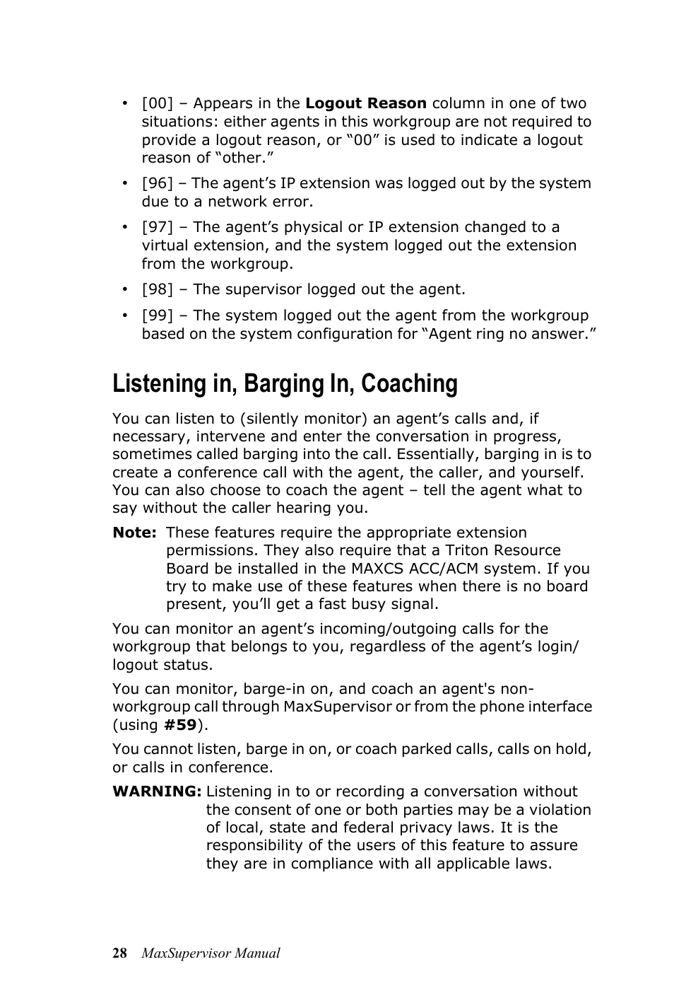 Listening in, barging in, coaching | AltiGen MAXCS 7.0 MaxSupervisor User Manual | Page 32 / 42