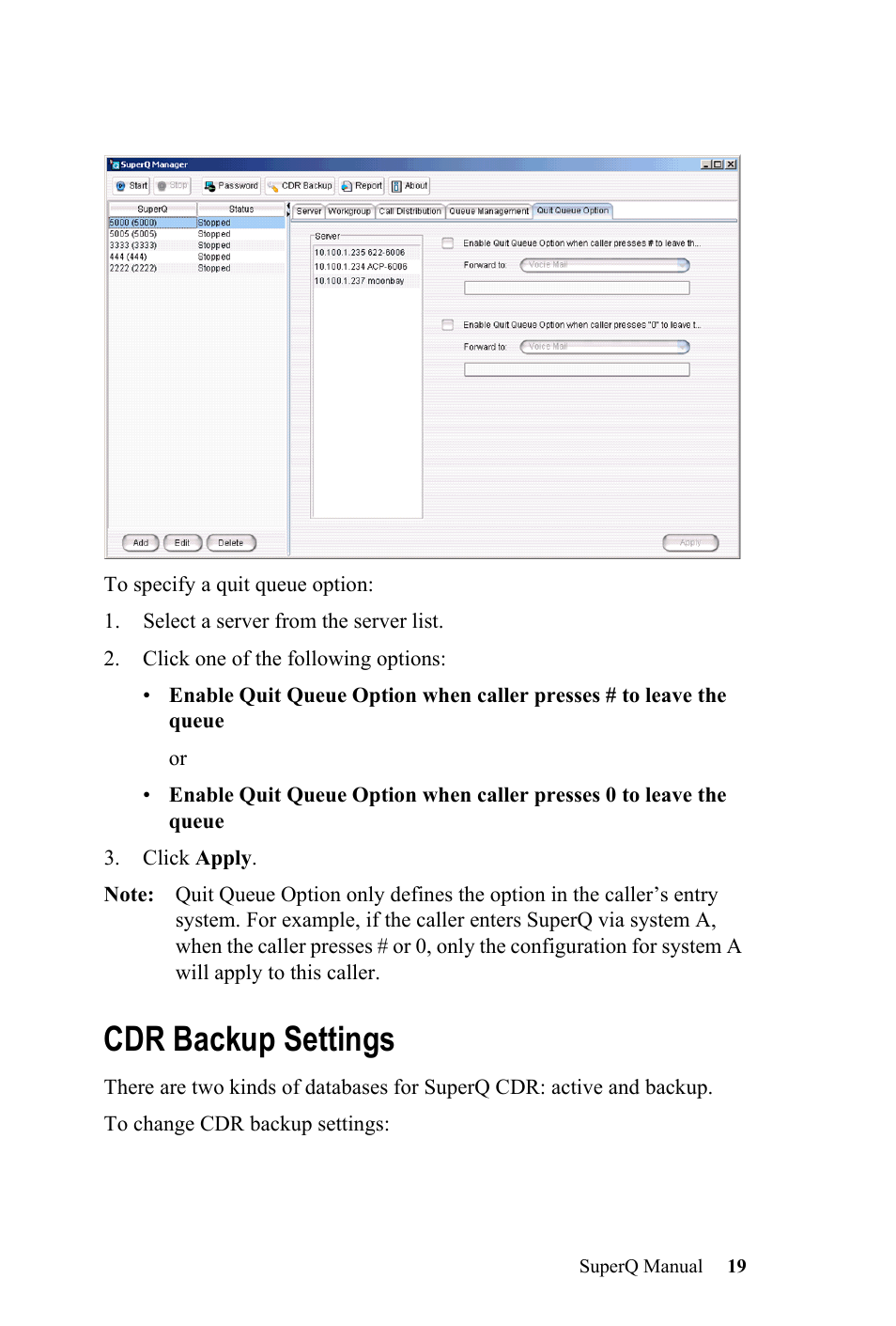 Cdr backup settings | AltiGen MAXCS 7.0 SuperQ User Manual | Page 23 / 44