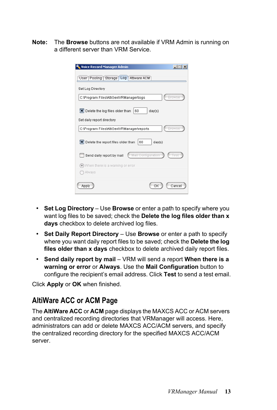 Altiware acc or acm page | AltiGen MAXCS 7.0 VRManager User Manual | Page 17 / 32