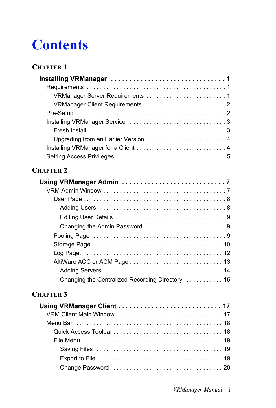 AltiGen MAXCS 7.0 VRManager User Manual | Page 3 / 32