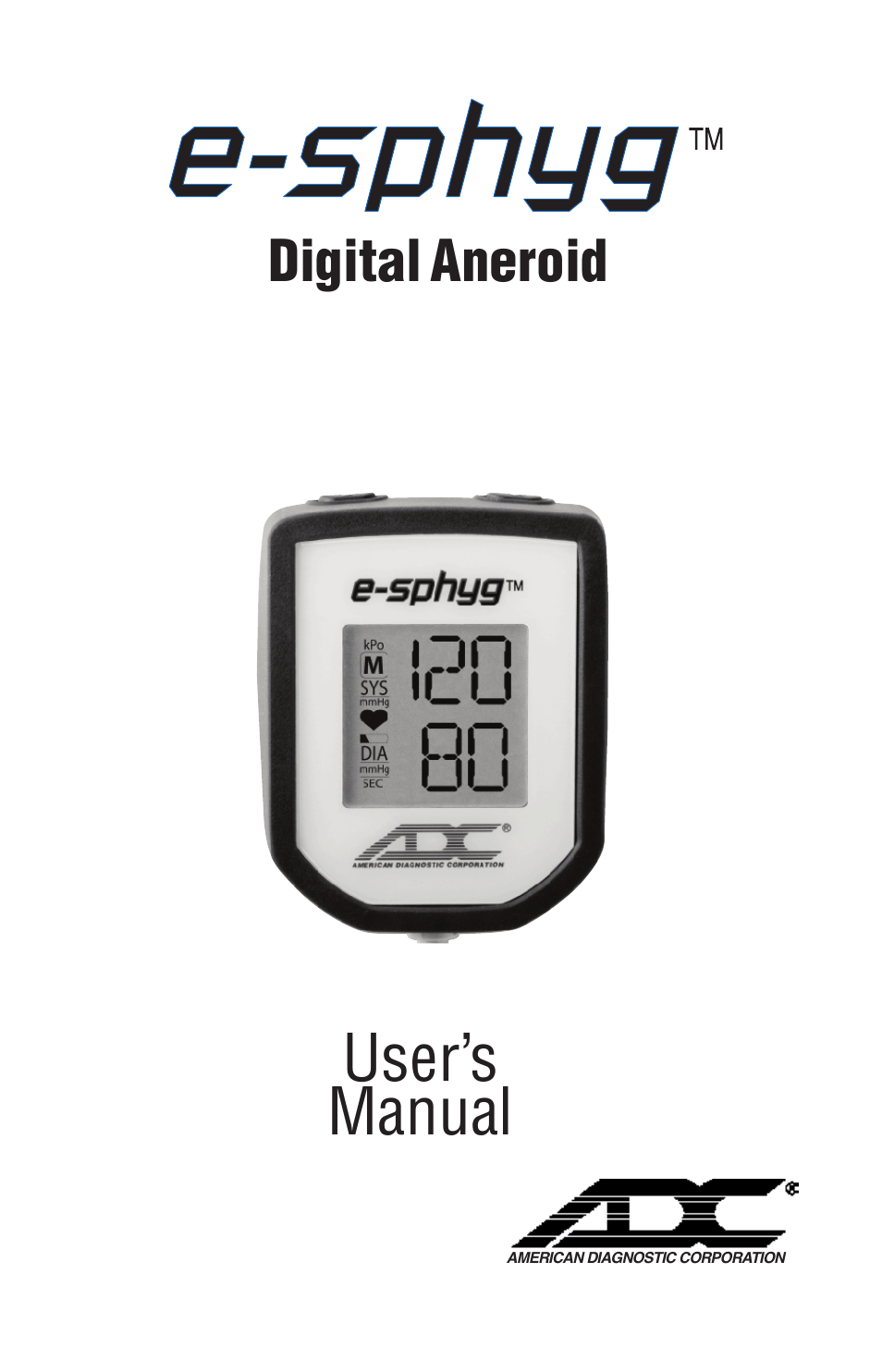 American Diagnostic Corporation (ADC) e-sphyg 7002 User Manual | 15 pages
