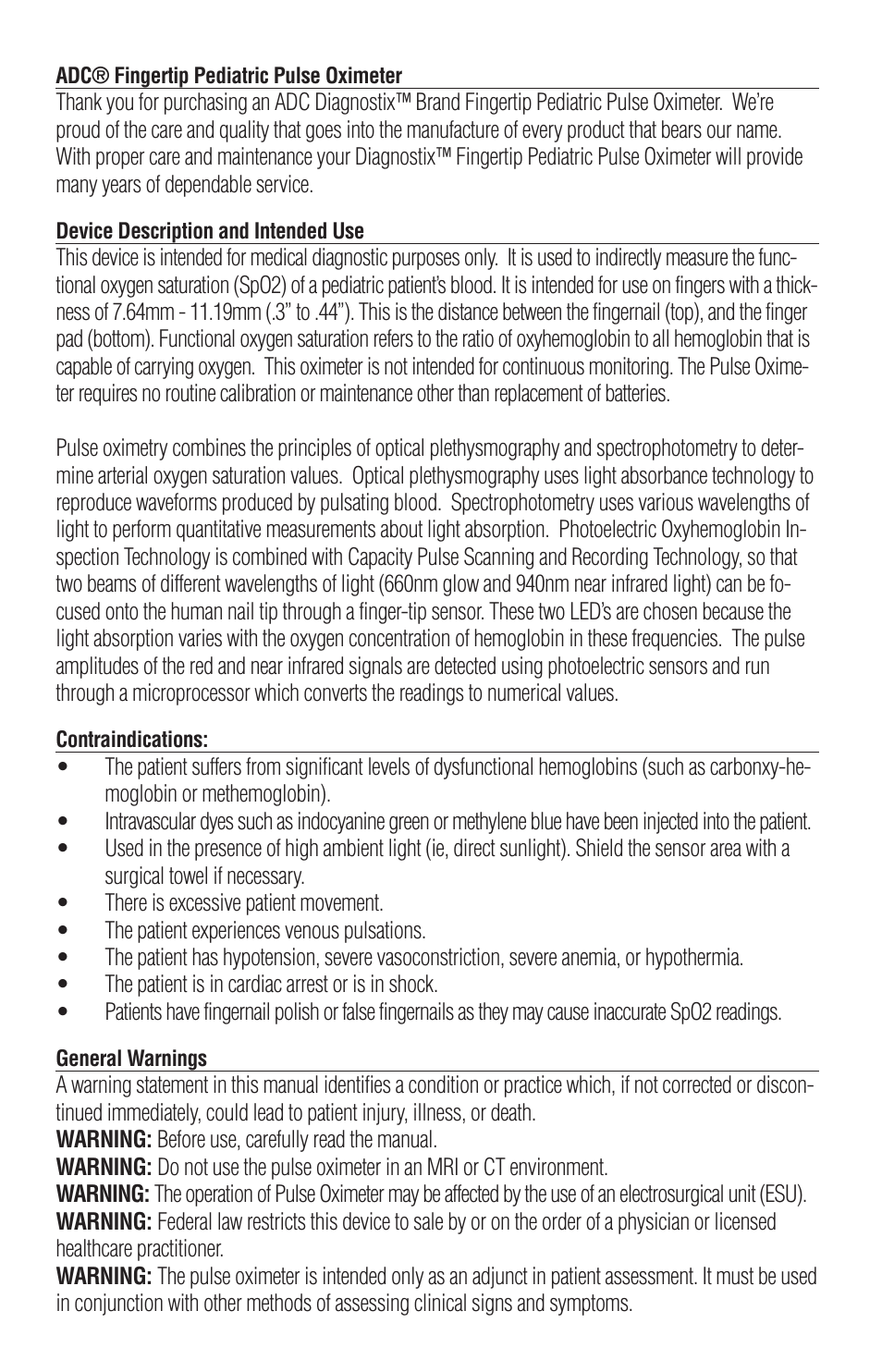 American Diagnostic Corporation (ADC) Adimals 2150 User Manual | Page 2 / 7