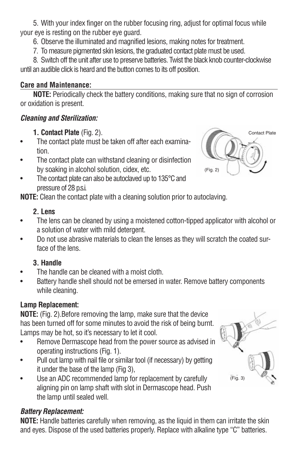 American Diagnostic Corporation (ADC) Dermascope 5312 User Manual | Page 3 / 4