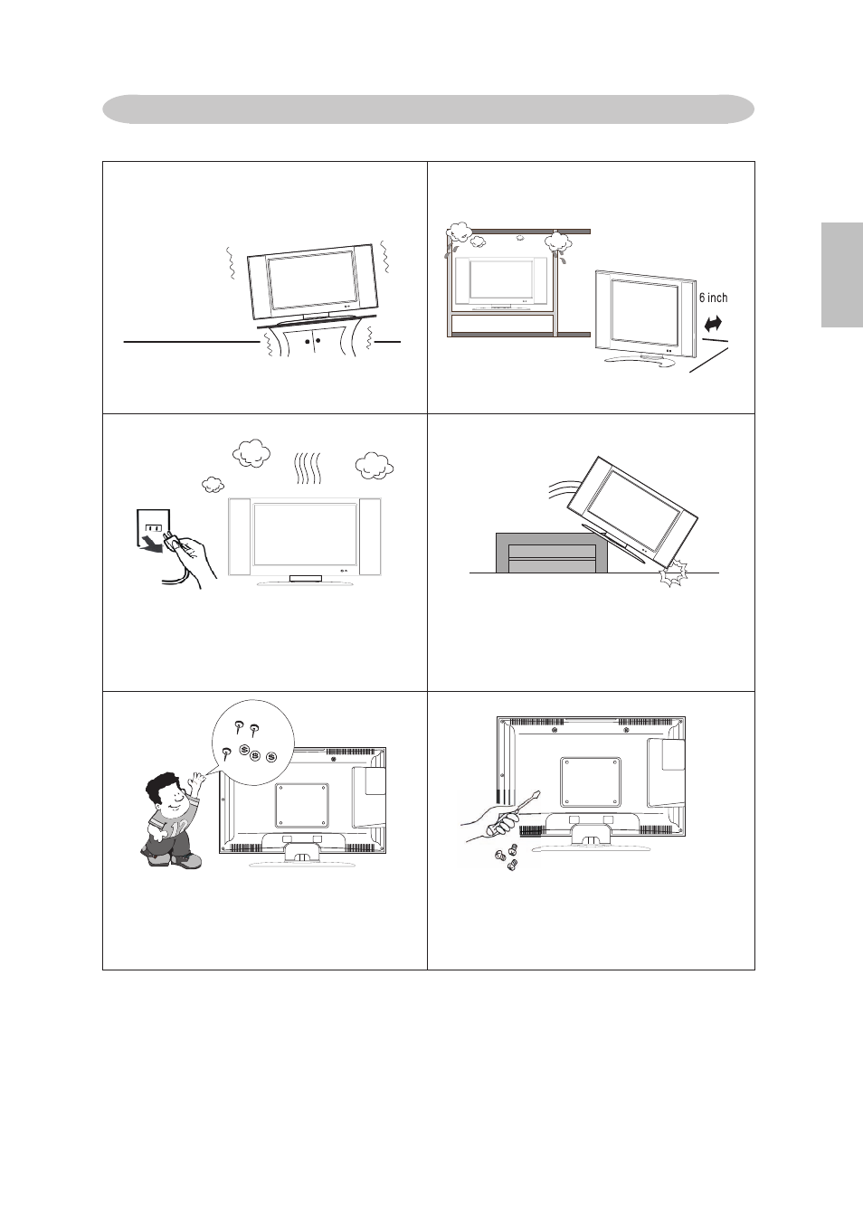 English, Precautions and reminders | AOC LC27H060 User Manual | Page 6 / 44