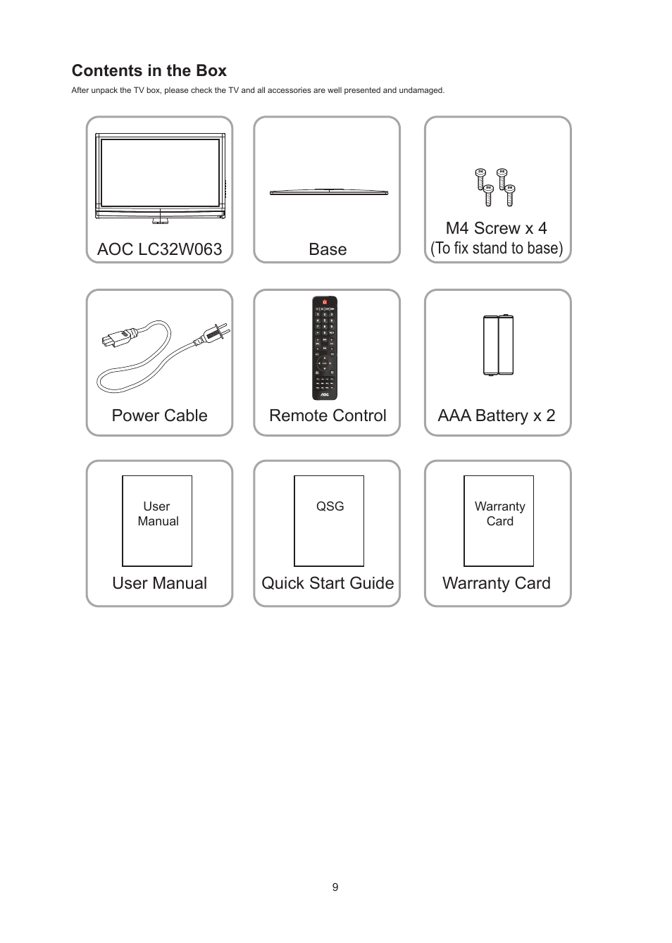 AOC LC32W063 User Manual | Page 10 / 37