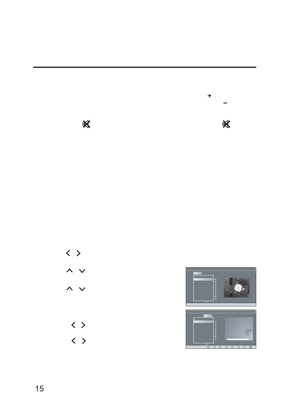 5 régler le volume, 6 editer la liste des chaînes ou la liste favorite, 7 regarder des images et écouter de la musique | Français, Mute | AOC LE23H062 User Manual | Page 101 / 123