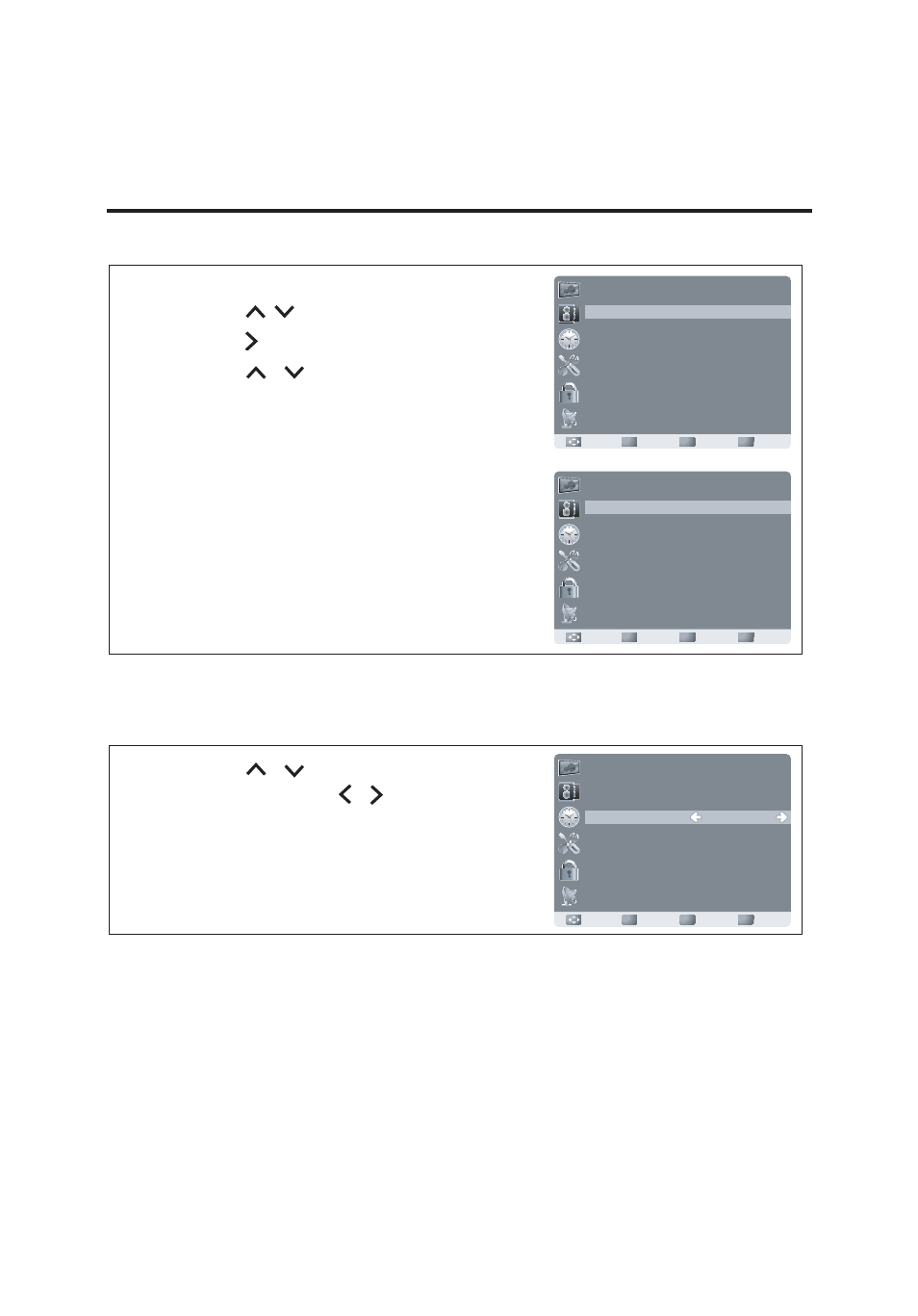 Français, Canadien français, Appuyez sur / pour sélectionner canada fra | Appuyez sur pour l’ouvrir, Appuyez sur menu pour quitter | AOC LE23H062 User Manual | Page 111 / 123