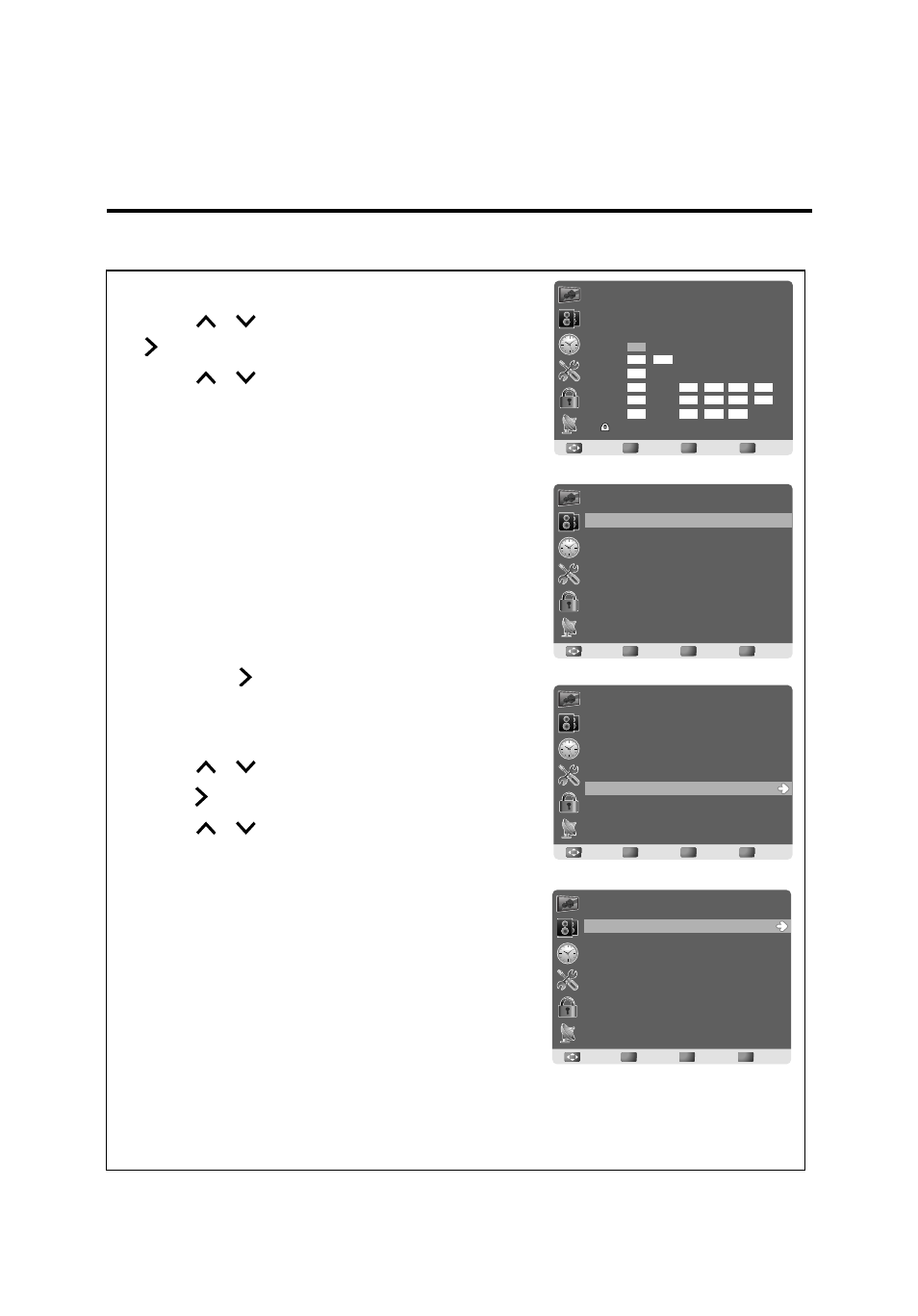 English, Mpaa 1, Press ok to switch between lock and unlock | Press / to select canada eng, Press to enter, Press menu to exit | AOC LE23H062 User Manual | Page 32 / 123