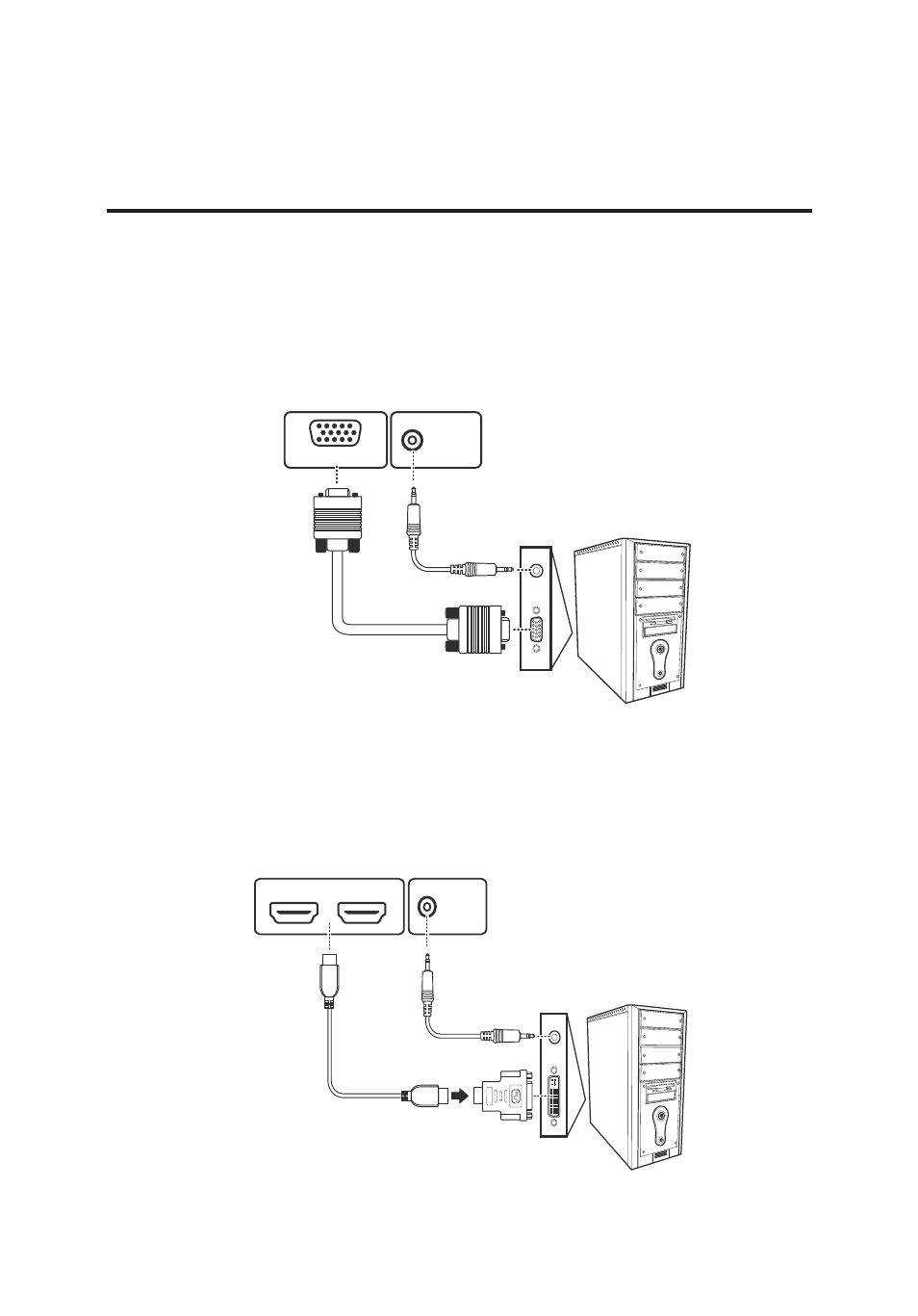 English, 2 .2.5 conec ta r un pc media nte vga, 2 .2.6 conec ta r un pc media nte dv i | AOC LE23H062 User Manual | Page 59 / 123