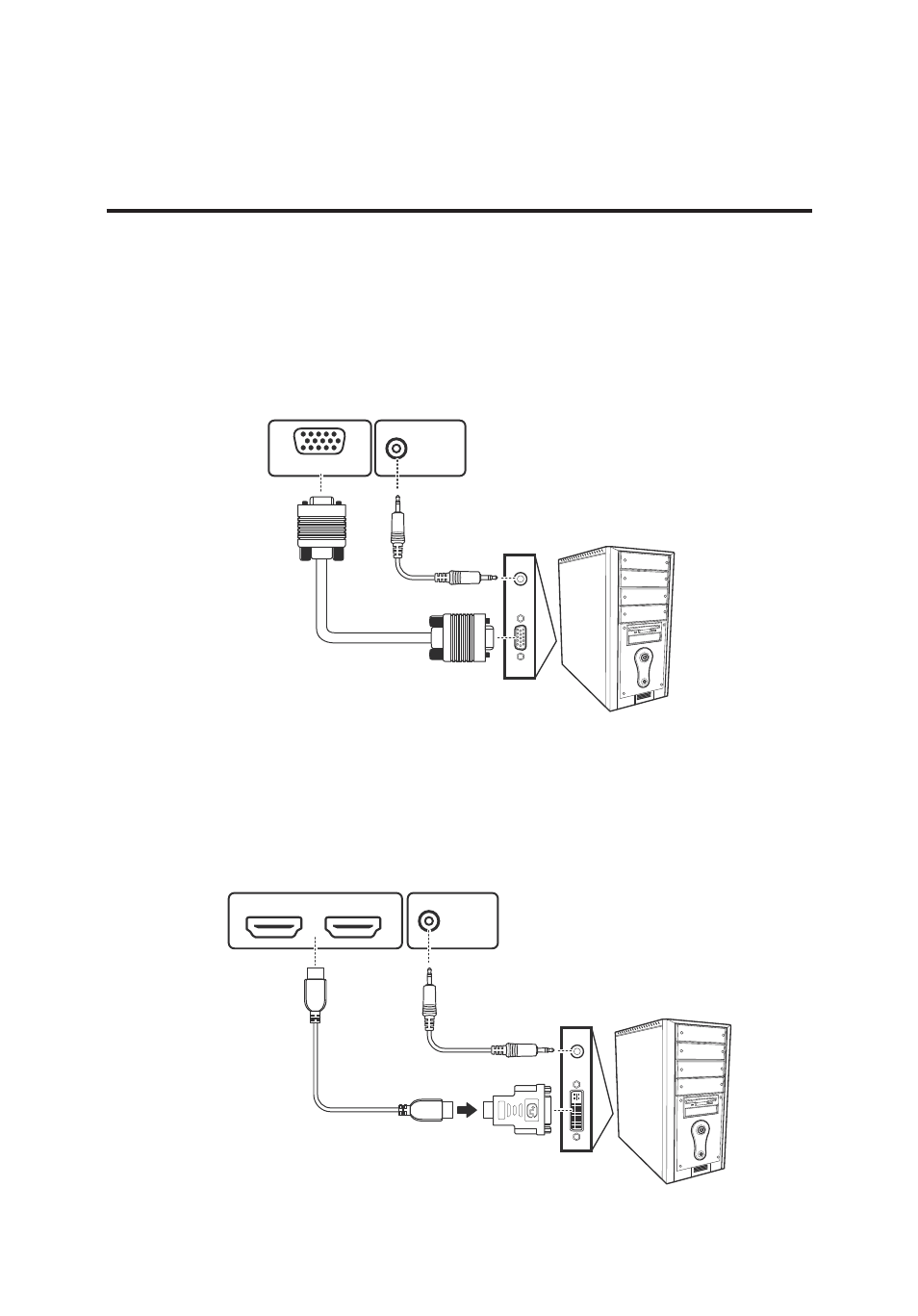 English, 5 brancher un ordinateur via le port vga, 6 brancher un ordinateur via le port dvi | AOC LE23H062 User Manual | Page 98 / 123