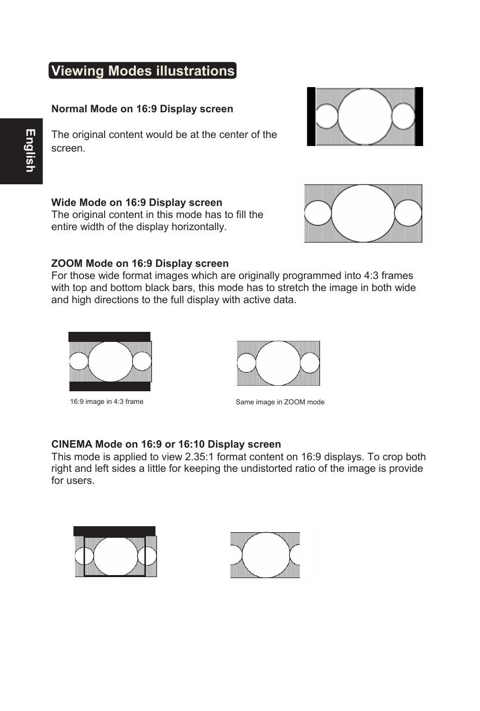 Viewing modes illustrations | AOC L32W831 User Manual | Page 17 / 139