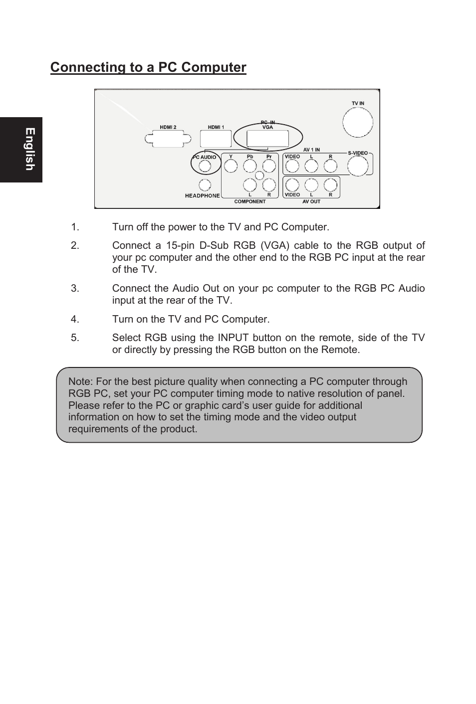 Connecting to a pc computer | AOC L32W831 User Manual | Page 27 / 139