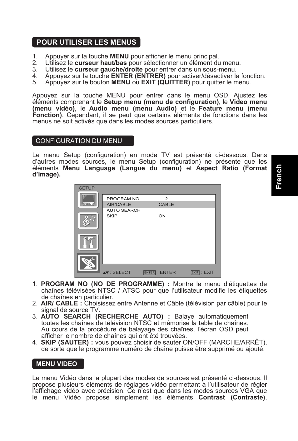 French | AOC L32W831 User Manual | Page 62 / 139