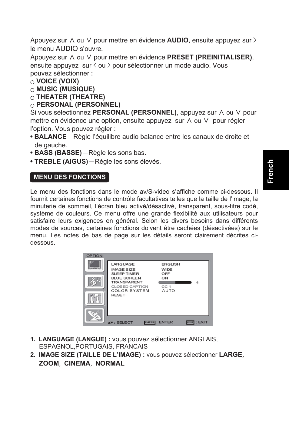 French | AOC L32W831 User Manual | Page 64 / 139