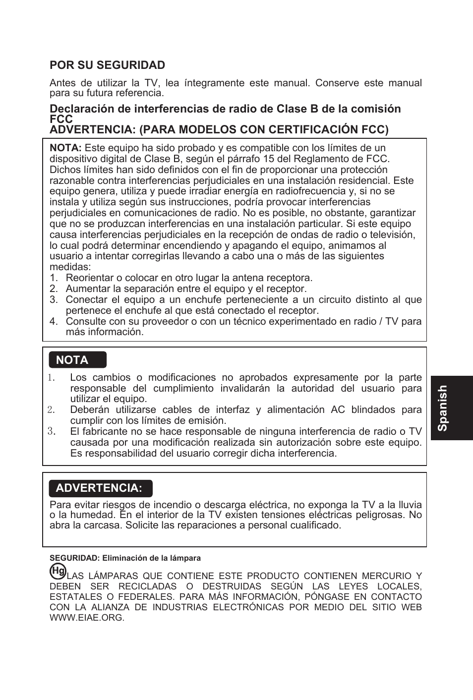 Spanish | AOC L32W831 User Manual | Page 74 / 139