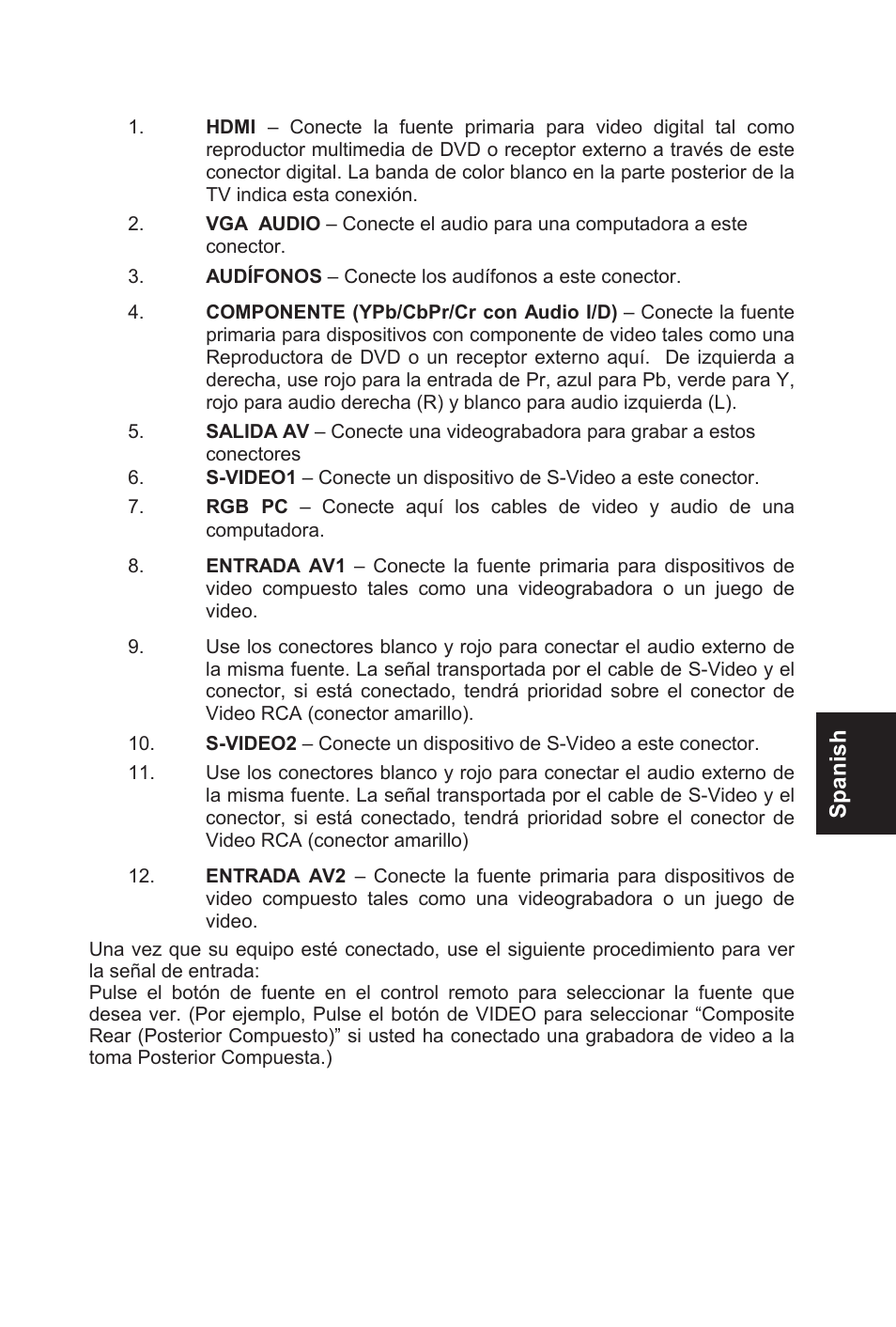 Spanish | AOC L32W831 User Manual | Page 84 / 139