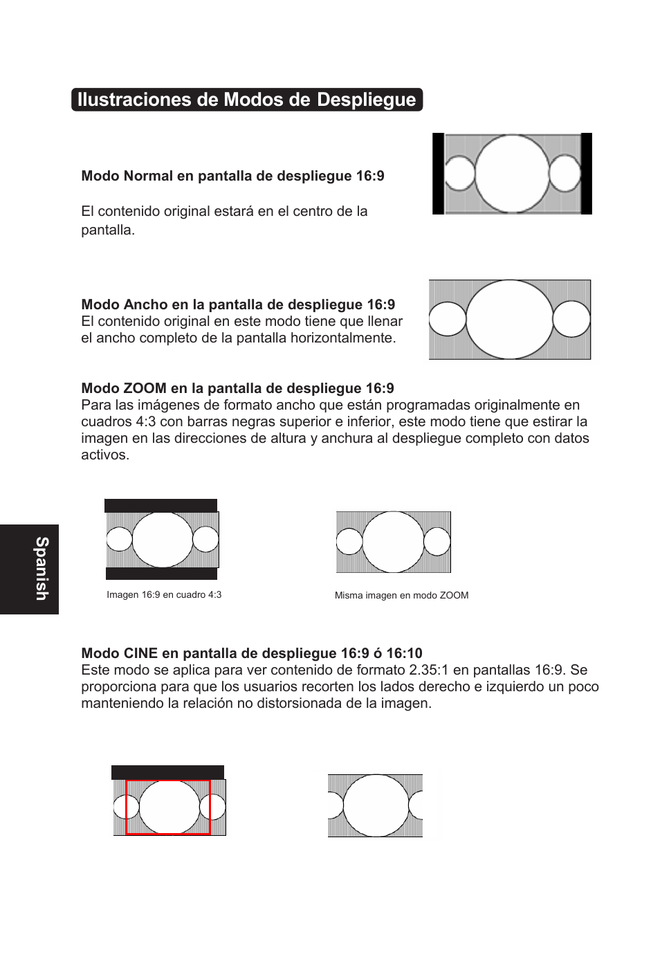 Ilustraciones de modos de despliegue | AOC L32W831 User Manual | Page 87 / 139