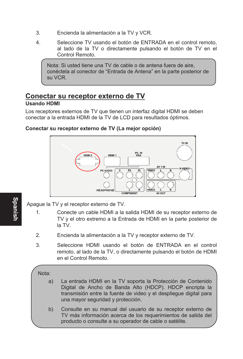 Conectar su receptor externo de tv | AOC L32W831 User Manual | Page 89 / 139