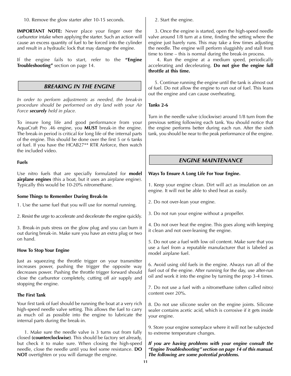 AquaCraft Air Force User Manual | Page 11 / 15