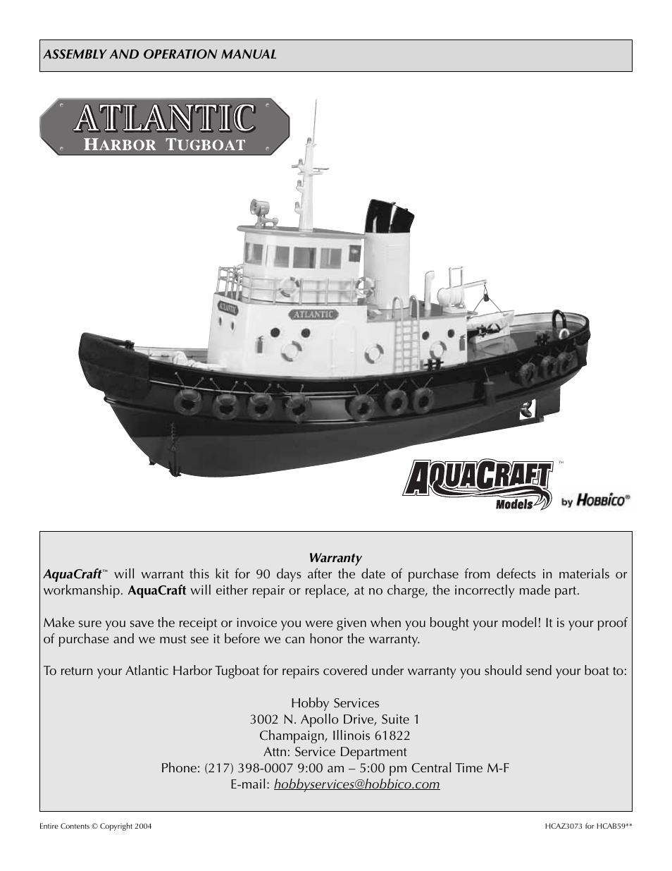 AquaCraft Atlantic User Manual | 8 pages